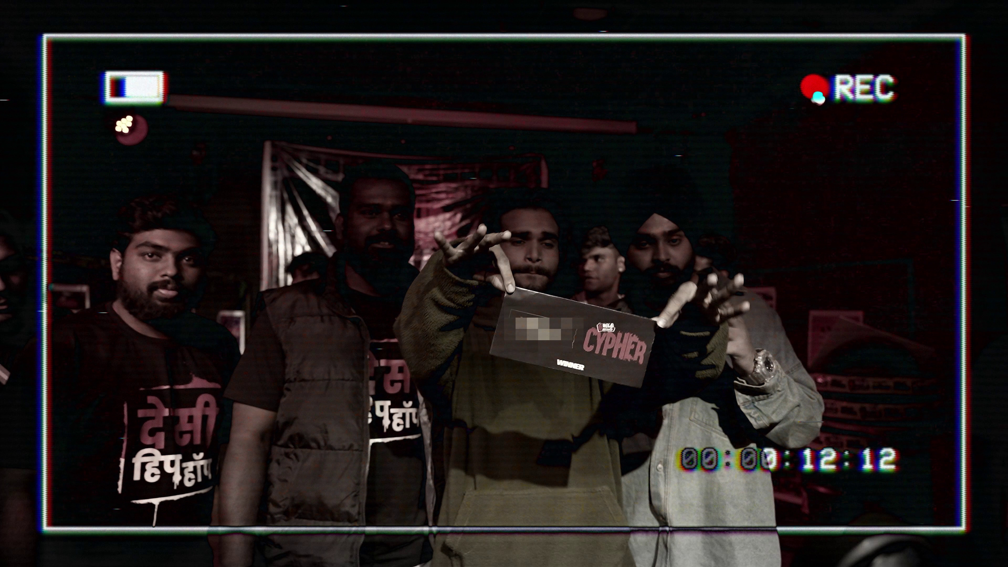 B12 Collective performing together — Faraz OG, Kiyaan, INK Toxic at a cypher event