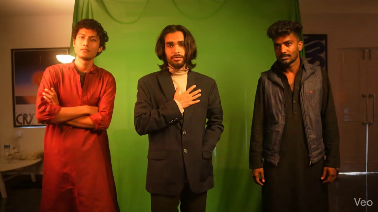 B12 Collective on set of Zaban Hai music video — behind the scenes group shot